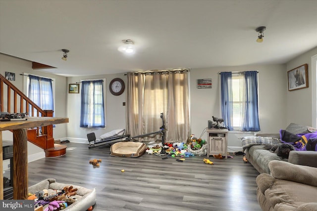 4160 W Market St, York, PA 17408 - living area with healthy amount of natural light, stairway, and wood finished floors