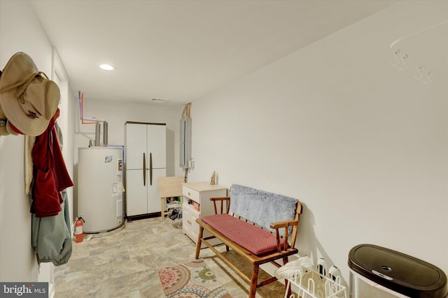 143 Brittany Dr, Chalfont, PA 18914 - living area with electric water heater, recessed lighting, and stone finish flooring