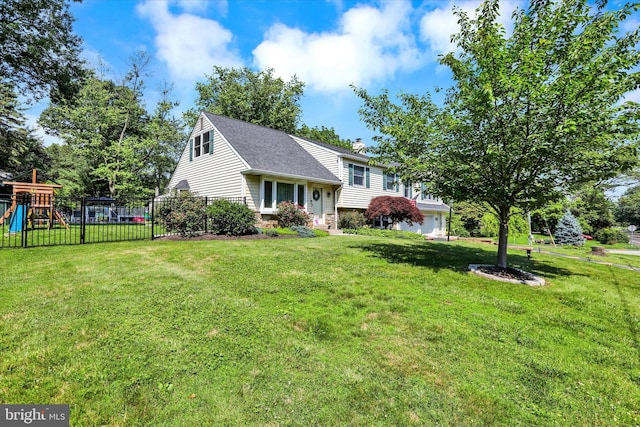 143 Brittany Dr, Chalfont, PA 18914 - tri-level home featuring a playground and a shingled roof