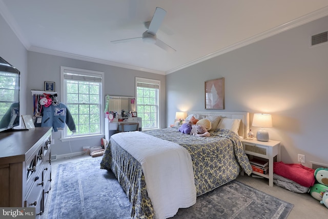 2149 Colleens Way, Lancaster, PA 17601 - carpeted bedroom featuring ornamental molding, baseboards, and ceiling fan