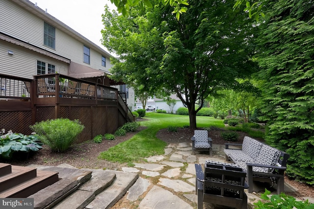 2149 Colleens Way, Lancaster, PA 17601 - view of yard featuring a wooden deck and a patio area