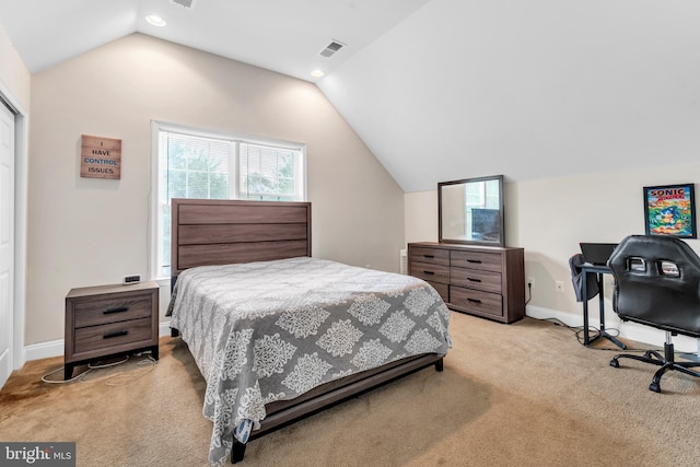 3913 Rolling Paddock Dr, Upper Marlboro, MD 20772 - carpeted bedroom with lofted ceiling, baseboards, recessed lighting, and an office area