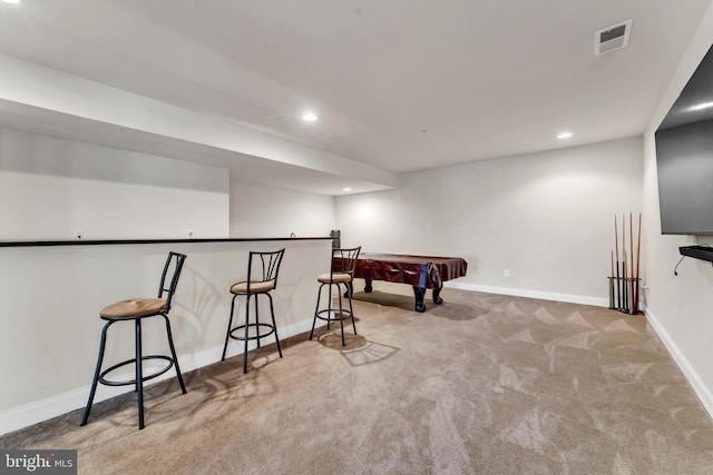 3913 Rolling Paddock Dr, Upper Marlboro, MD 20772 - game room featuring carpet floors, pool table, recessed lighting, and baseboards