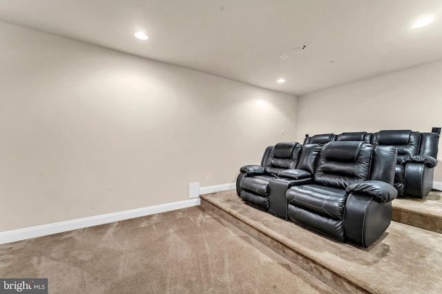 3913 Rolling Paddock Dr, Upper Marlboro, MD 20772 - cinema room featuring carpet floors, baseboards, and recessed lighting