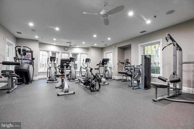 1581 Spring Gate Dr Unit 5207, Mclean, VA 22102 - workout area with ceiling fan, recessed lighting, and baseboards