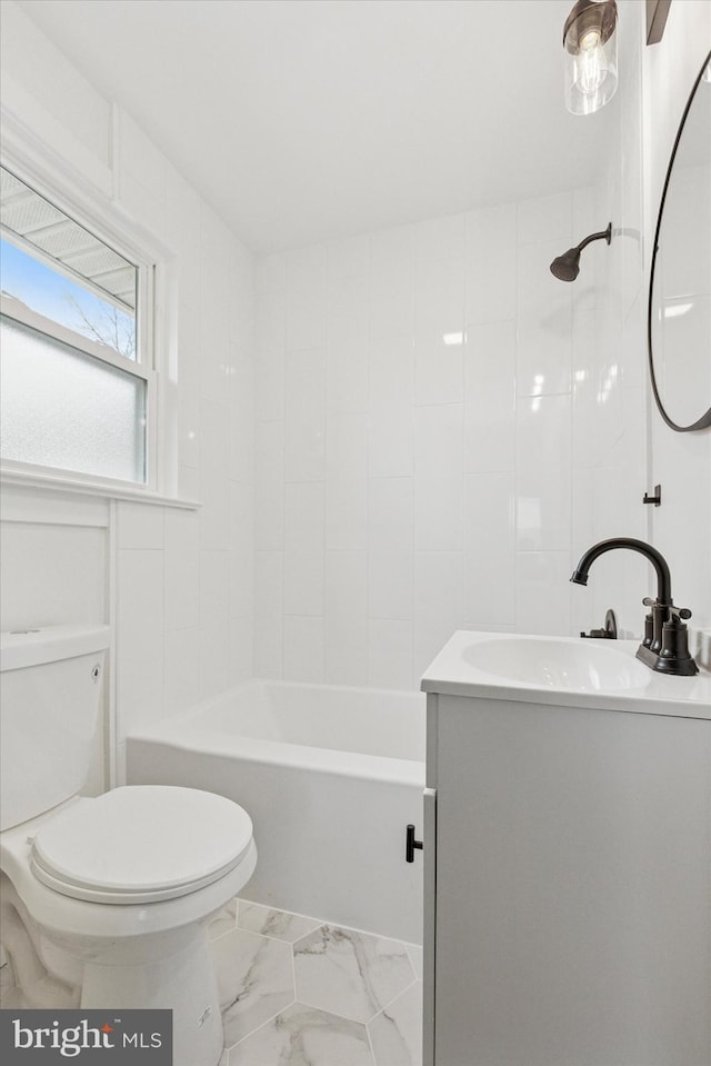 1631 Old Schuylkill Rd, Spring City, PA 19475 - full bath with vanity, marble finish flooring, and shower / tub combination