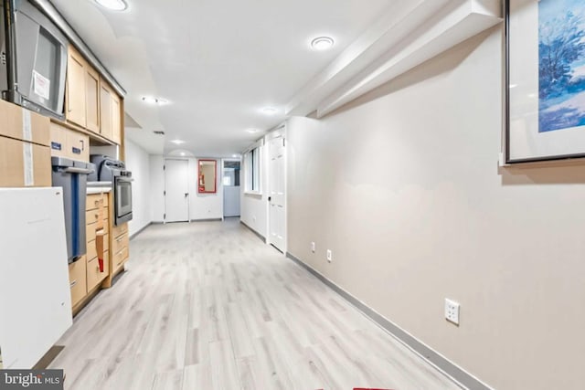 1523 N Hollywood St, Philadelphia, PA 19121 - finished below grade area with light wood-type flooring, recessed lighting, and baseboards