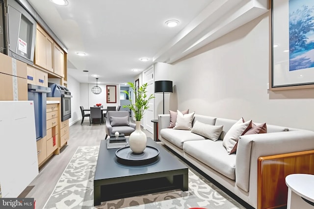 1523 N Hollywood St, Philadelphia, PA 19121 - living area featuring light wood-style floors and recessed lighting