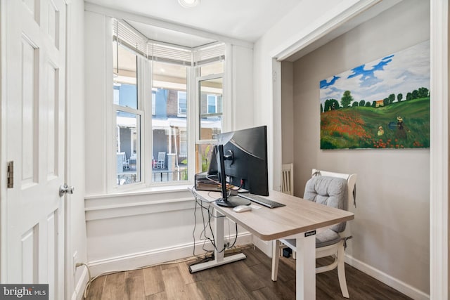 1523 N Hollywood St, Philadelphia, PA 19121 - home office featuring baseboards and wood finished floors
