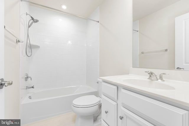 2270 Haw River Rd, Hanover, MD 21076 - bathroom with vanity, toilet, shower / tub combination, and recessed lighting