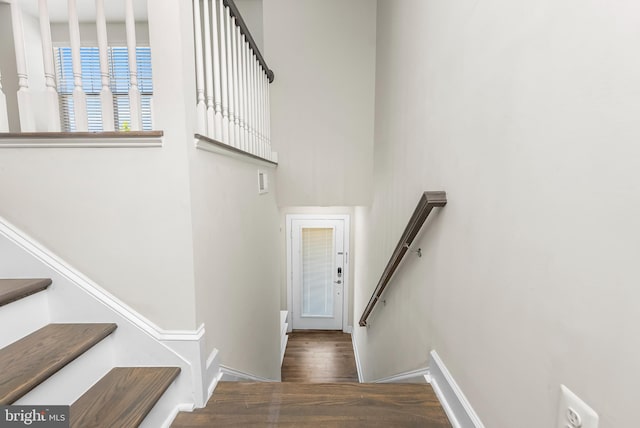 2270 Haw River Rd, Hanover, MD 21076 - stairs featuring wood finished floors and baseboards