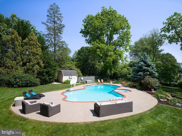 745 Conestoga Rd, Bryn Mawr, PA 19010 - view of swimming pool with a patio and a pool with connected hot tub