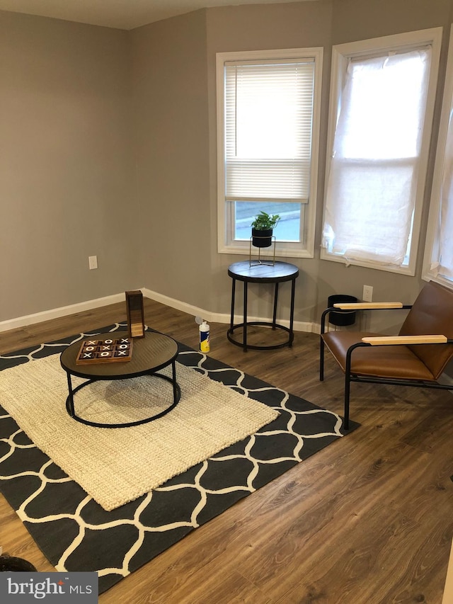 300 Darcy Ave, Hamilton, NJ 08629 - sitting room with baseboards and dark wood-style flooring