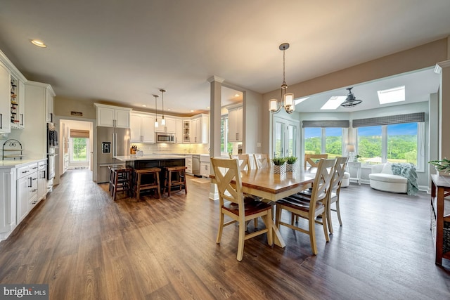 15220 Highview Ct, Waterford, VA 20197 - dining room featuring dark wood-type flooring and recessed lighting