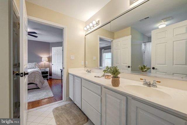 15220 Highview Ct, Waterford, VA 20197 - full bathroom featuring ensuite bathroom, double vanity, and tile patterned floors