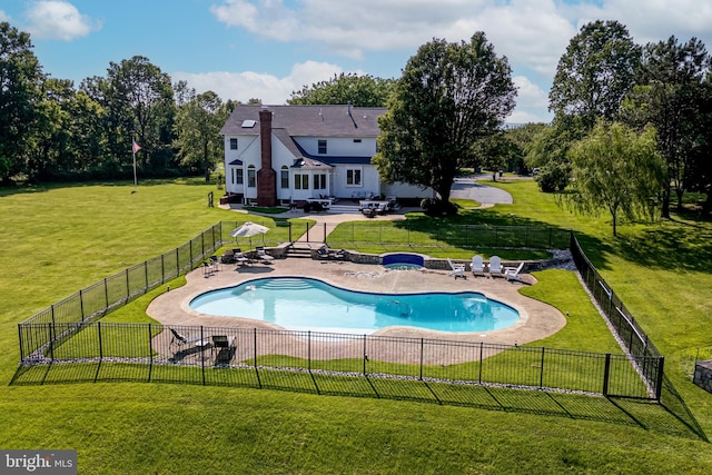 15220 Highview Ct, Waterford, VA 20197 - view of swimming pool with a patio area