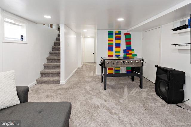 412 Horace Ave, Palmyra, NJ 08065 - playroom with carpet flooring, baseboards, and recessed lighting
