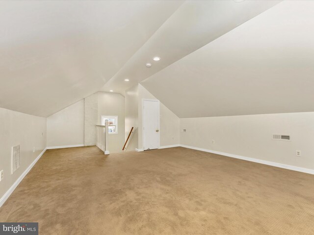 19330 Longmeadow Rd, Hagerstown, MD 21742 - bonus room featuring carpet floors, baseboards, vaulted ceiling, and recessed lighting