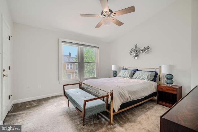1 Second Tee Ct, Baltimore, MD 21209 - bedroom with vaulted ceiling, carpet flooring, and ceiling fan
