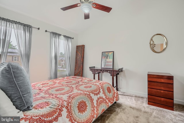1 Second Tee Ct, Baltimore, MD 21209 - carpeted bedroom with lofted ceiling and ceiling fan