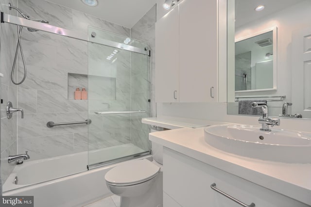 1 Second Tee Ct, Baltimore, MD 21209 - bathroom with vanity, combined bath / shower with glass door, and recessed lighting
