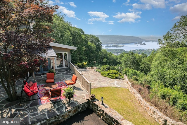 400 Berry Mountain Rd, Millersburg, PA 17061 - view of yard with a patio, a water view, and a wooded view
