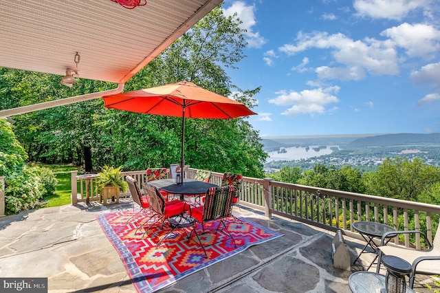 400 Berry Mountain Rd, Millersburg, PA 17061 - view of patio / terrace with outdoor dining area and a mountain view