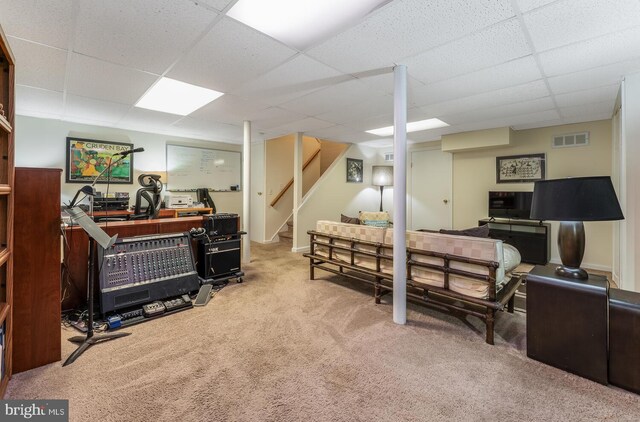 303 Knoll Way, Rocky Hill, NJ 08553 - carpeted office with a drop ceiling