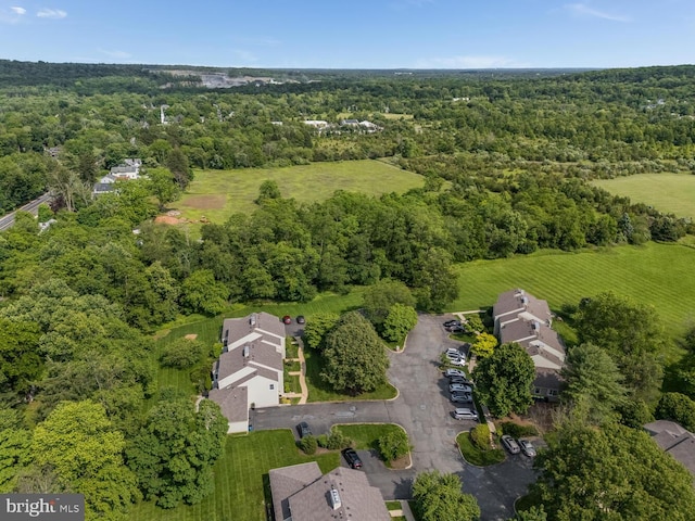 303 Knoll Way, Rocky Hill, NJ 08553 - aerial view of property and surrounding area featuring a forest