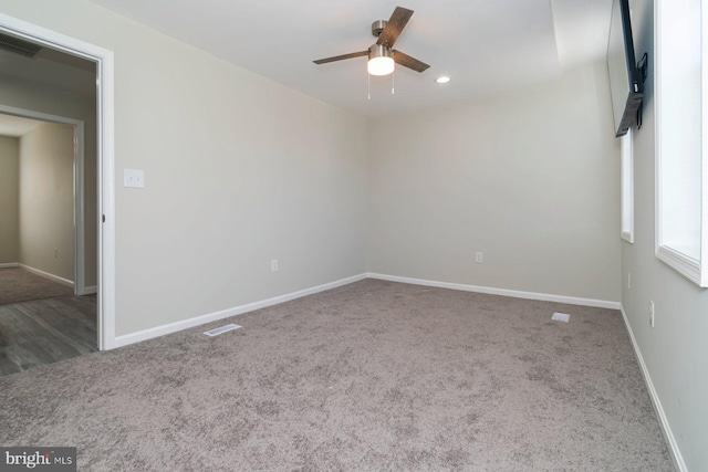 2817 Waldorf Ave, Baltimore, MD 21215 - carpeted empty room with a ceiling fan, baseboards, and recessed lighting