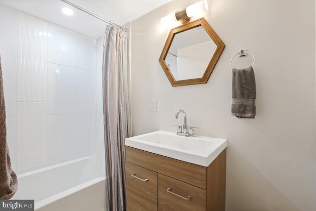 1351 Newton St NW, Washington, DC 20010 - full bathroom featuring shower / bath combination with curtain and vanity
