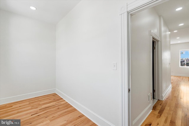 1630 E Biddle St, Baltimore, MD 21213 - hall with light wood finished floors, recessed lighting, and baseboards