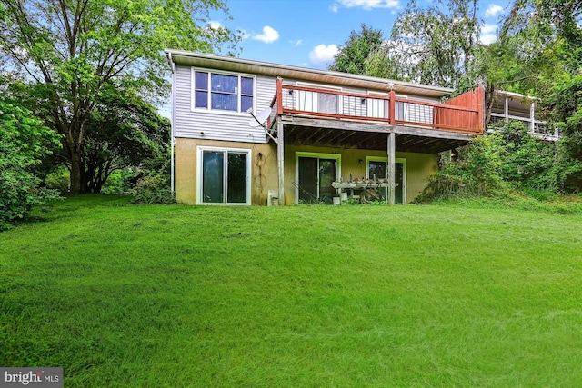 4441 Solomons Island Rd, Harwood, MD 20776 - back of house featuring a yard and a deck