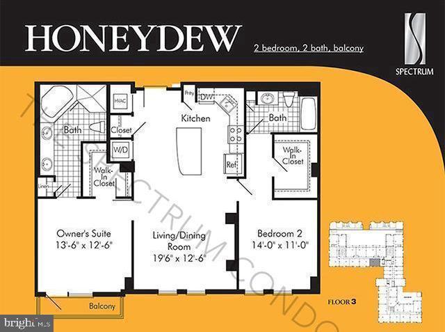 444 W Broad St Unit 401, Falls Church, VA 22046 - view of floor plan / room layout