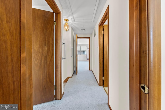 18 Old Whaling Ln, Long Beach Township, NJ 08008 - hallway featuring attic access and light colored carpet