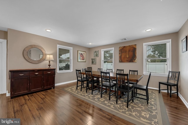 17 Concord Rd, Marlton, NJ 08053 - dining space featuring dark wood-type flooring, baseboards, and recessed lighting