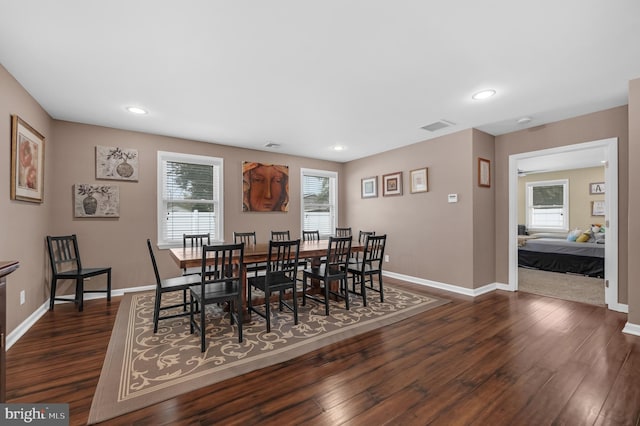 17 Concord Rd, Marlton, NJ 08053 - dining space featuring dark wood finished floors, baseboards, and recessed lighting