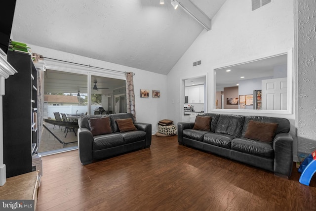 17 Concord Rd, Marlton, NJ 08053 - living area with wood finished floors, a ceiling fan, and high vaulted ceiling