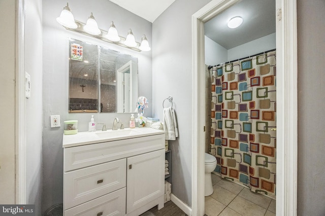 17 Concord Rd, Marlton, NJ 08053 - full bathroom featuring toilet, vanity, tile patterned floors, and curtained shower