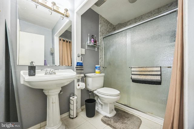 17 Concord Rd, Marlton, NJ 08053 - full bath with a stall shower, tile patterned floors, toilet, and baseboards