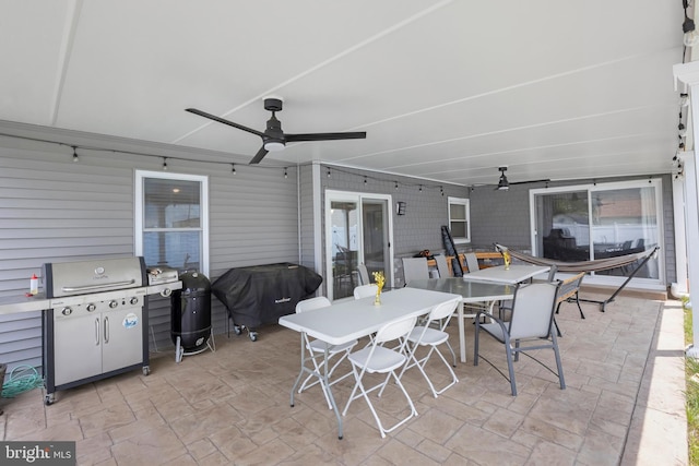 17 Concord Rd, Marlton, NJ 08053 - view of patio featuring ceiling fan, outdoor dining area, and area for grilling