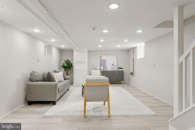 303 Conway Ave, Narberth, PA 19072 - living room with light wood-style floors and recessed lighting