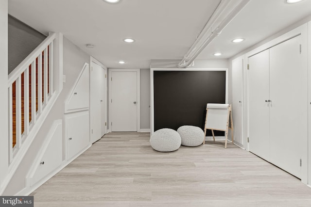 303 Conway Ave, Narberth, PA 19072 - finished basement with light wood-type flooring and recessed lighting
