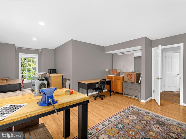 2772 Gingerview Ln, Annapolis, MD 21401 - office area with light wood finished floors, recessed lighting, and baseboards