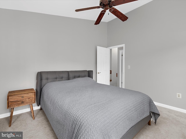 2772 Gingerview Ln, Annapolis, MD 21401 - bedroom with carpet, baseboards, ceiling fan, and high vaulted ceiling