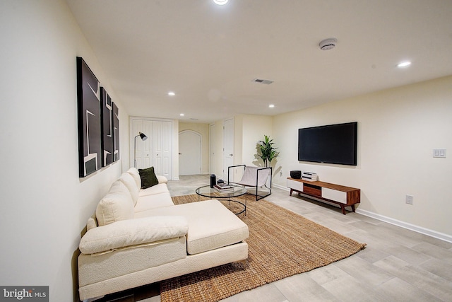 4938 Walton Ave, Philadelphia, PA 19143 - living room featuring recessed lighting and light wood finished floors