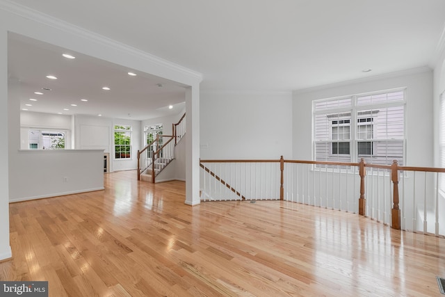 5454 Patuxent Knoll Pl, Alexandria, VA 22312 - spare room with ornamental molding, wood finished floors, recessed lighting, and baseboards