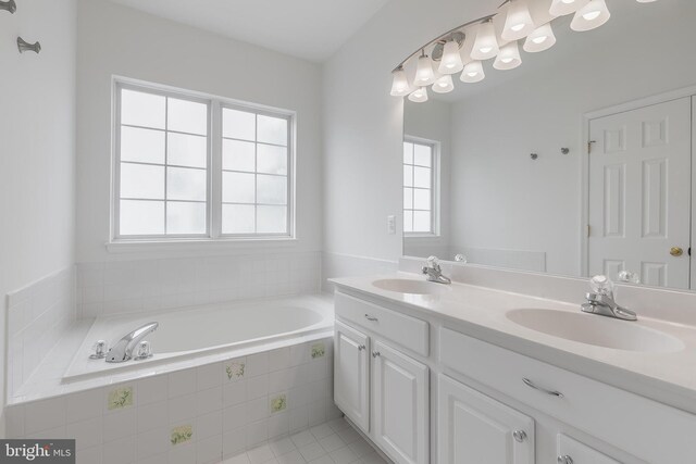 5454 Patuxent Knoll Pl, Alexandria, VA 22312 - bathroom featuring double vanity, a bath, and tile patterned floors