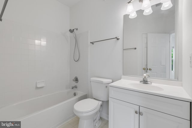 5454 Patuxent Knoll Pl, Alexandria, VA 22312 - bathroom with vanity, toilet, shower / tub combination, and tile patterned floors