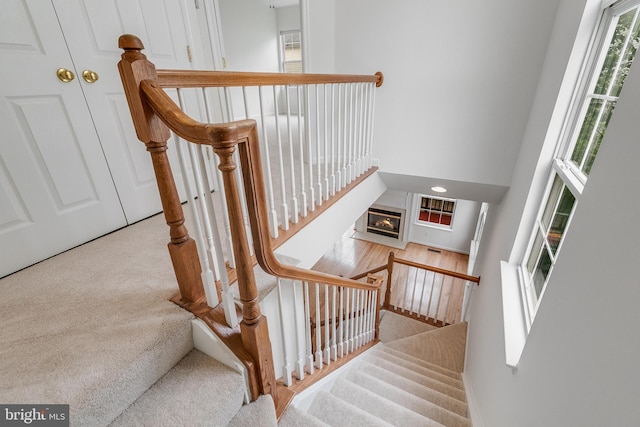 5454 Patuxent Knoll Pl, Alexandria, VA 22312 - staircase with a towering ceiling and carpet